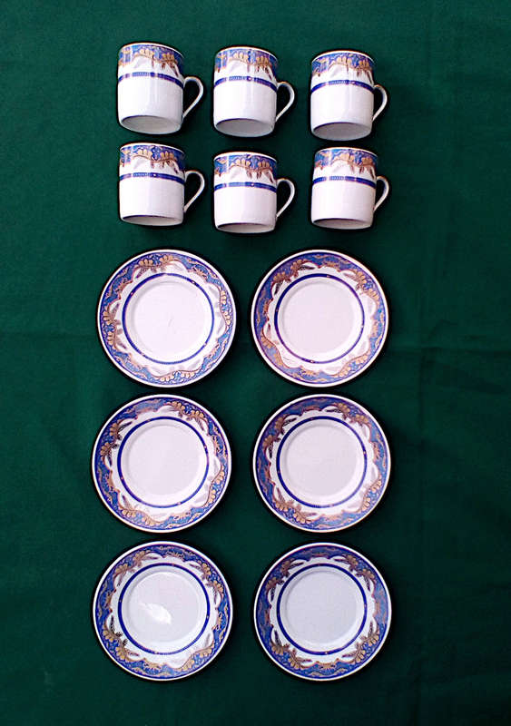 Vintage blue and gold Espresso set