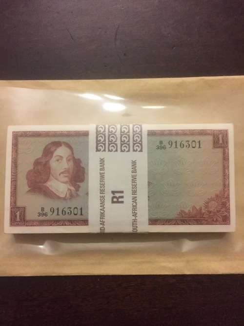 UNC pack of 100 x TW de Jongh R1 notes