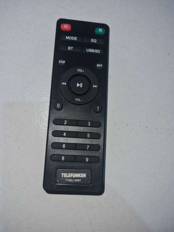 Telefunken TTSDJ-20BT Remote Control