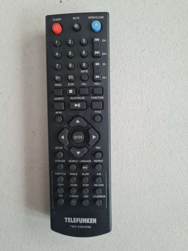 TELEFUNKEN TMD-838HDMI REMOTE CONTROL