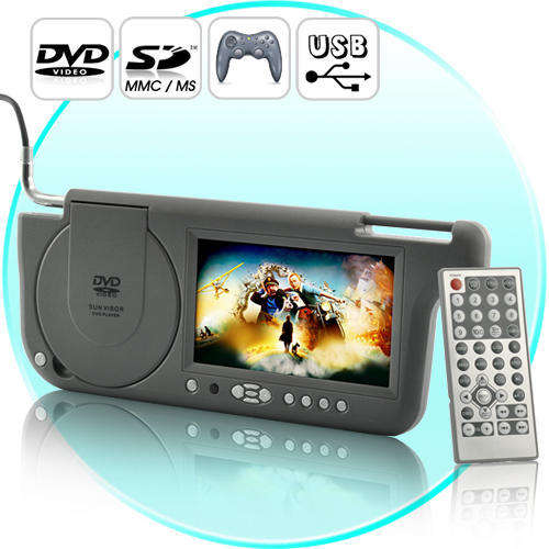 7 Inch Sun Visor DVD Player with Gaming System and FM Transmitter (Left) - A122