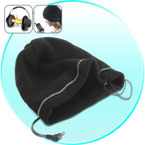 Electromann SA - Beanie Hat with Built-in Headphones (Black) - G330