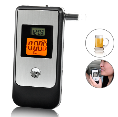 Electromann - Breathalyzer with Retractable Mouthpiece and Dual LCD display