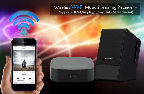 Wireless Wi-Fi Music Streaming Receiver - Supports DLNA/Airplay/Qplay Hi-Fi Music Sharing - E405