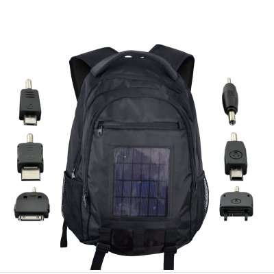 Solar Battery Charger Backpack - 2200mAh, 2.4W Solar Panel - S53