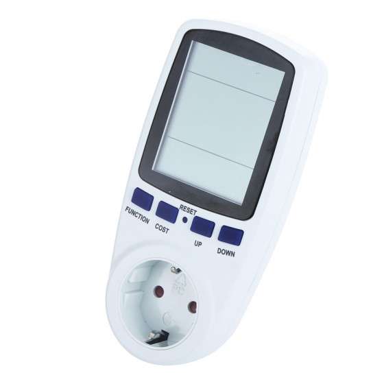 EU Plug Power Energy Meter Wattage Voltage Current Frequency Monitor Analyzer with Power Factor LCD