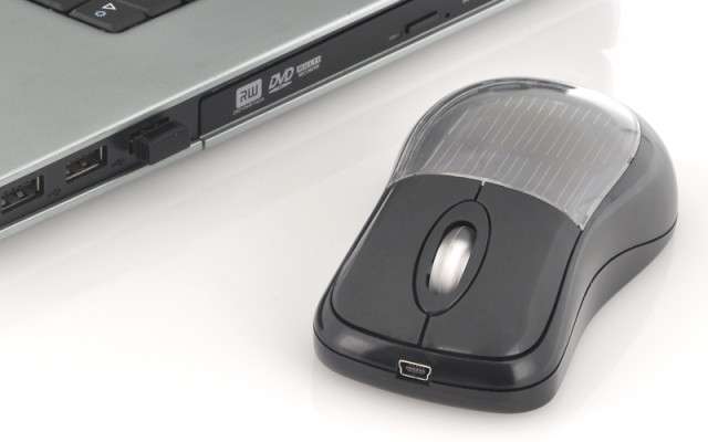 Solar Power Optical Wireless Mouse - USB, 8 Meter Distance - K234