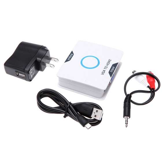 1080P Audio VGA to HDMI HD HDTV Video Converter Box Adapter for PC Laptop DVD