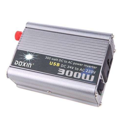300W Watt DC 24V to AC 220V + USB Portable Voltage Transformer Car Power Inverter - K1329EU-24