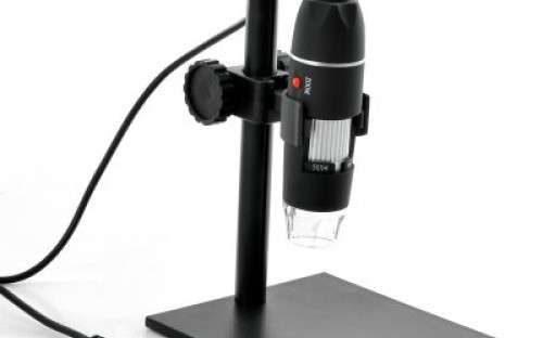 USB Digital Microscope - 500x Zoom, 8 LEDs, Height Adjustable Stand - K212-2GEN