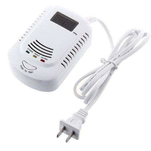 PLUG-IN COMBUSTIBLE GAS DETECTOR ALARM SENSOR WITH VOICE WARNING AND 9-VOLT BATTERY BACKUP - S292