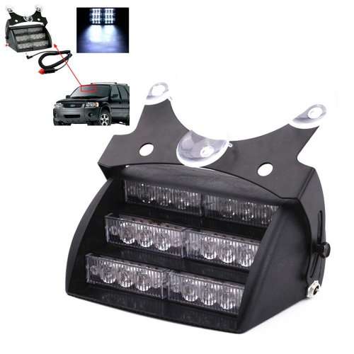 WHITE 18 LED 12V STROBE EMERGENCY LIGHT
