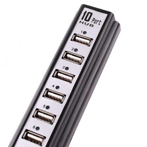 10 Ports 480MBps USB 2.0 HUB with Power Adapter - Laptop/MAC