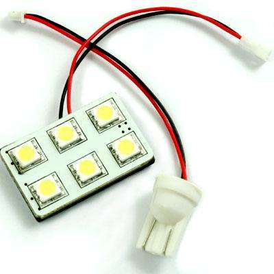 White 5050 6LED 1.2W 12V Inverted LED Light Wedge Bulb