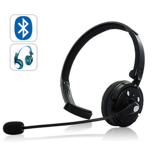 Over-the-head Bluetooth Headset with Boom Mic (18 hours talk time) - B38