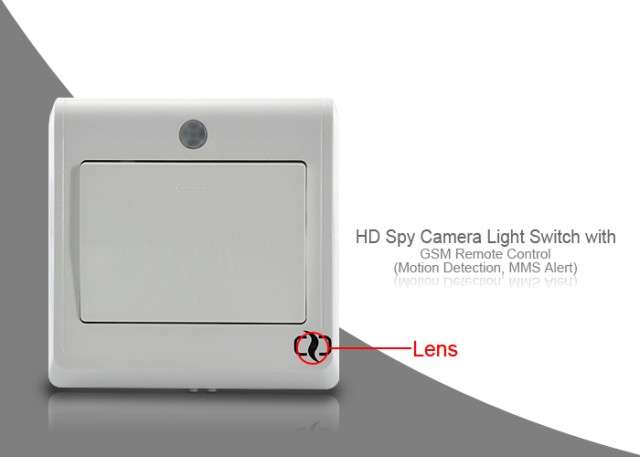 HD Spy Camera Light Switch with GSM Remote Control (Motion Detection, MMS Alert) - I137