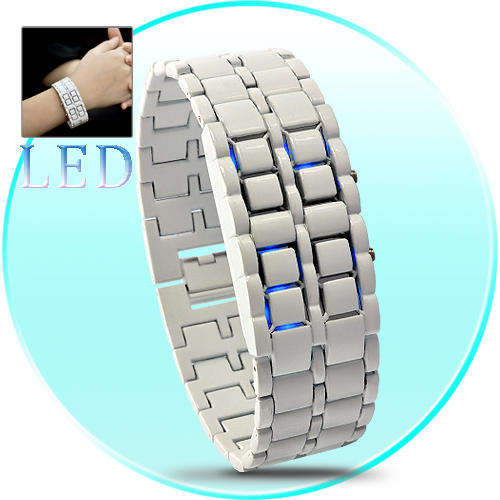 Iron Samurai Shiro - White Japanese Style Inspired Blue LED Watch