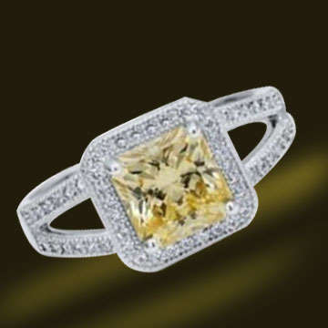 Sterling Silver CZ citrine ring