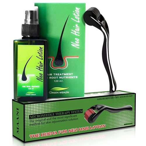 Neo Hair Lotion 100% Natural Hair Loss Treatment Spray + Derma Roller
