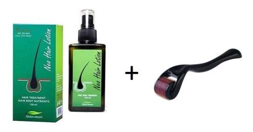 Neo Hair Lotion 100% Natural Hair Loss Treatment Spray + Derma Roller