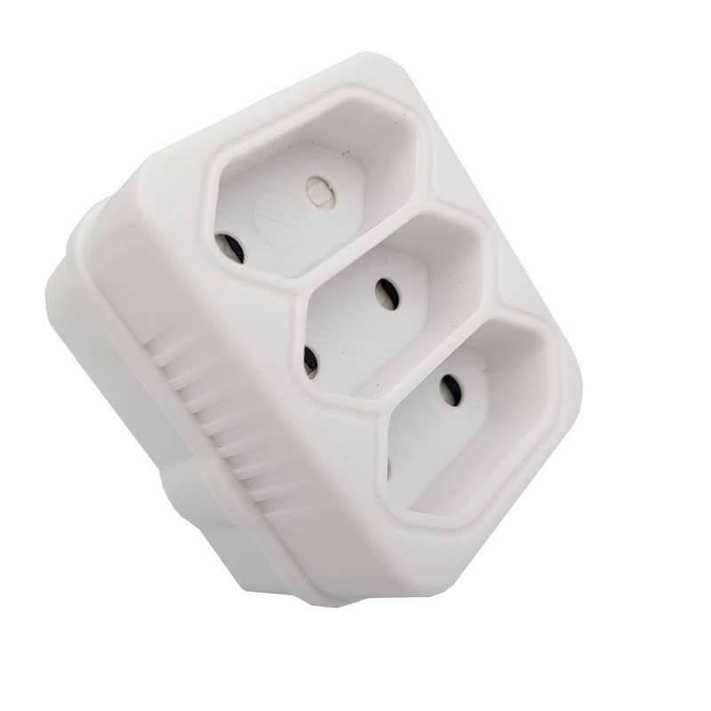 Plug Adaptor: 3 way 3 X 5A 2 pin / Euro Adaptor