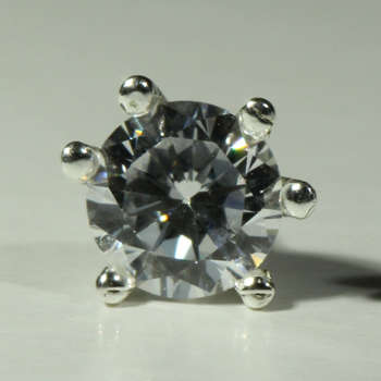 CLASSIC STUD EARRINGS | 5mm ROUND SIMULATED DIAMOND SET IN A 6 CLAW STUD | SOLID 925 STERLING SILVER