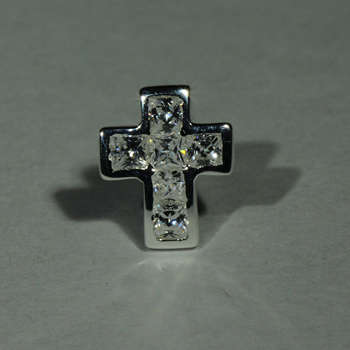 CLASSIC CROSS EARRINGS | 6X SQUARE SIM DIAMONDS | SET IN SOLID 925 SILVER