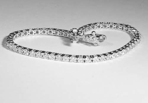 TENNIS BRACELET | 55x 5MM ROUND BRILLIANT CUT SIMULATED DIAMONDS | 925 STERLING SILVER
