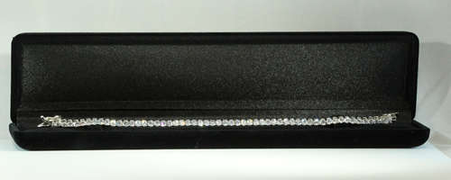 TENNIS BRACELET | 55x 5MM ROUND BRILLIANT CUT SIMULATED DIAMONDS | 925 STERLING SILVER