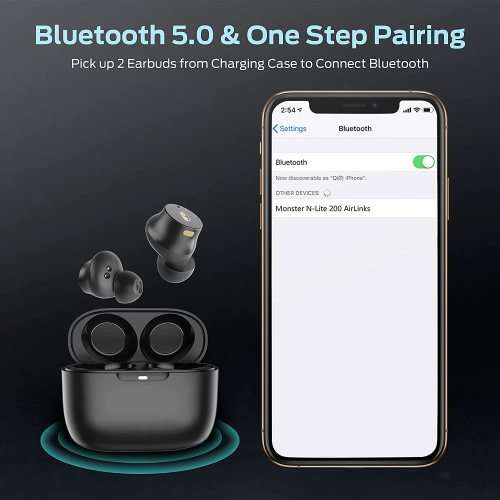 MONSTER N-Lite 200 Airlinks Wireless Earbuds - Black