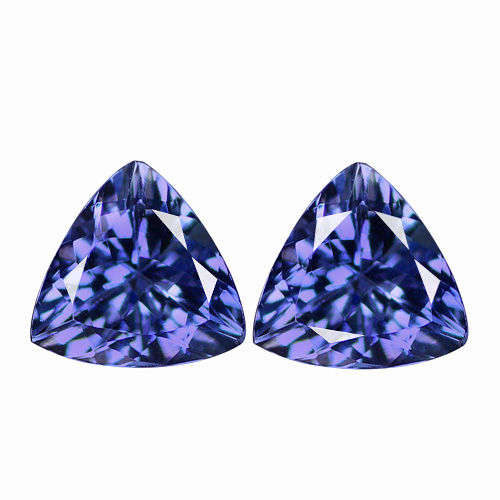 1.31cts PAIR Double Value 100% Natural AA+ TANZANITE Purplish Blue VVS - ERV R 14'840.00