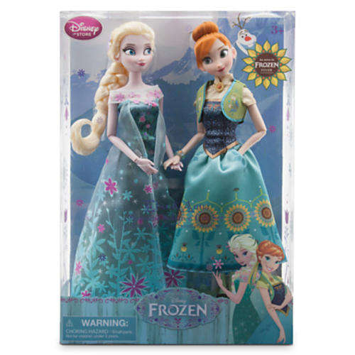 In Stock: Disney Store - Anna and Elsa Dolls Summer Solstice Gift Set - Frozen Fever - 12''