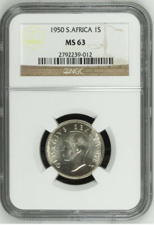 1950 1Shilling MS63 NGC graded stunning coin