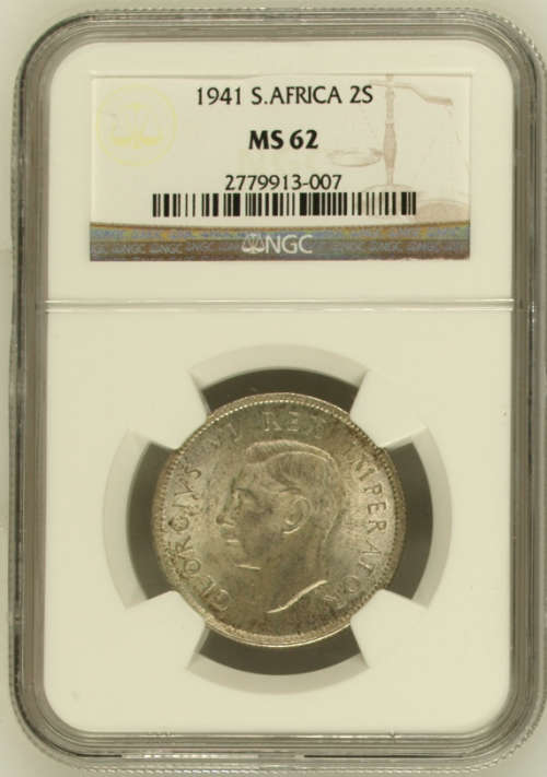 1941 2Shilling MS62 NGC graded stunning coin