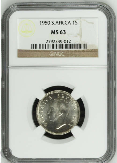 1950 1Shilling MS63 NGC graded stunning coin