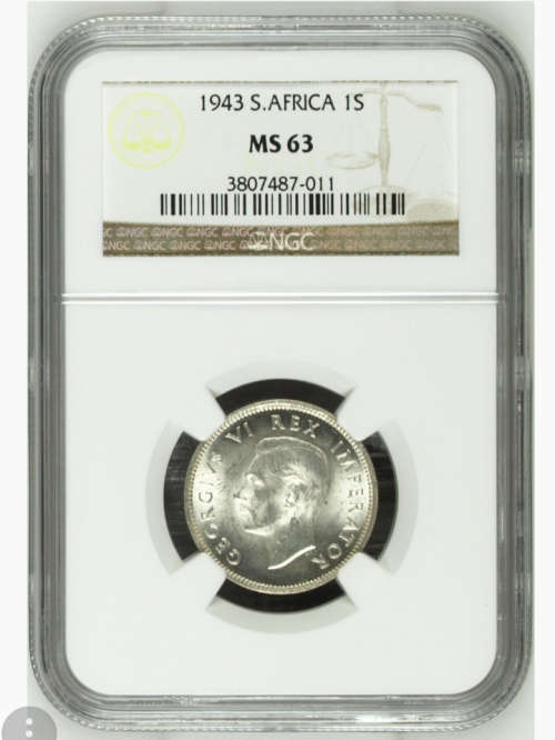 1943 1Shilling MS63 NGC graded coin