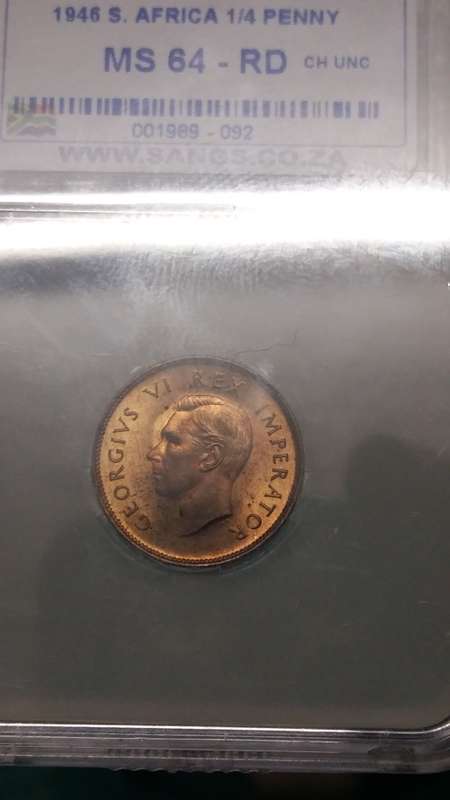 1946 1/4 Penny MS64 RD SANGS