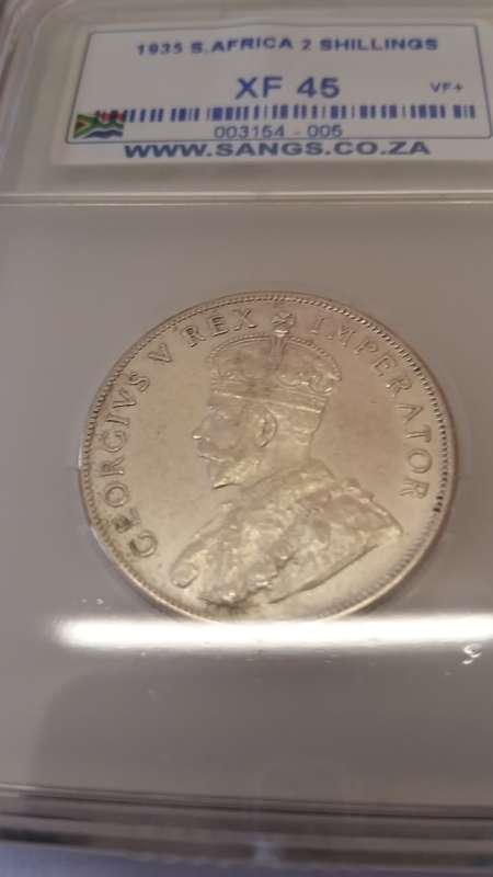 1935 2  Shilling SANGS graded