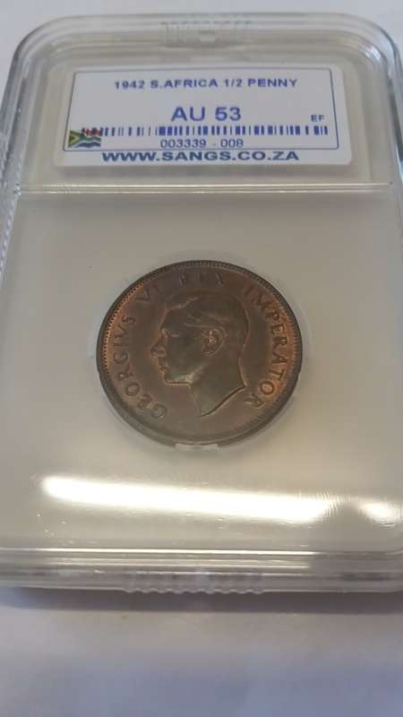 1942 1/2 Penny AU53