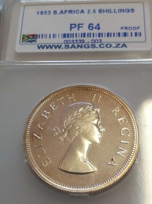 1953 2.5 Shilling SANGS PF64 EXCELLENT PROOF