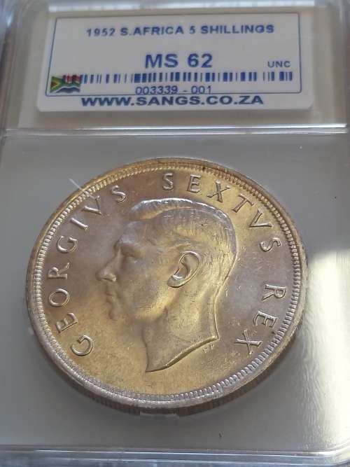 1952 5 Shilling MS62 SANGS GRADED