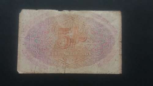 Southern Rhodesia 5 Shillings Note D1- 071 730   1st January 1943 - P-8a -  Rare Early Issue