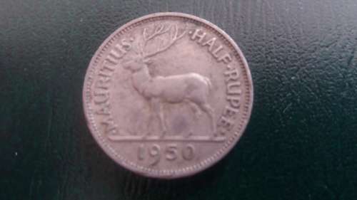 1950 Half Rupee Mauritius