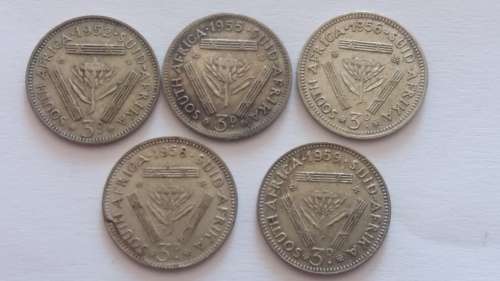 SAU SET OF 3D  SILVER TICKEYS FROM 1950'S INCLUDING 1958 CRACKED DIE