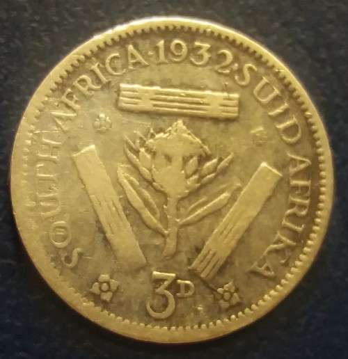 1932  Union of South Africa 3d - SAU Threepence Tickey