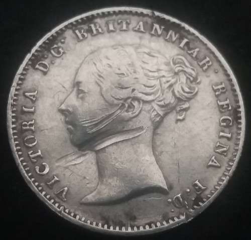 Great Britain silver 3 Pence  1844 -  Queen Victoria "Young Head" Threepence