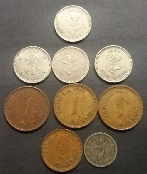 Rhodesia Lot of 9 coins