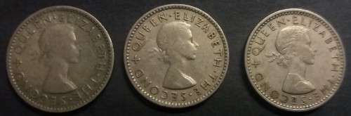 1955, 1957 & 1962  Rhodesia & Nyasaland  6 pence  Set