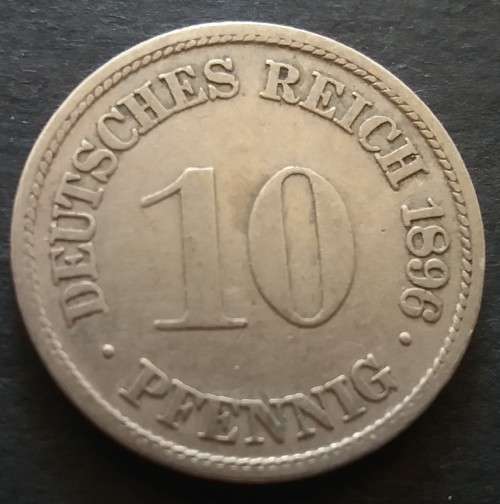 RESERVED FOR JAN ONLY   10 PFENNIG  1896F DEUTSCHES REICH GERMAN COIN