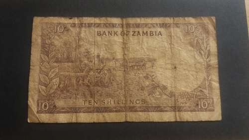 Zambia10 Shillings,1964 * Chaplins Barbet * :Pick-1,1st Issue !!!  RARE BANKNOTE !!!